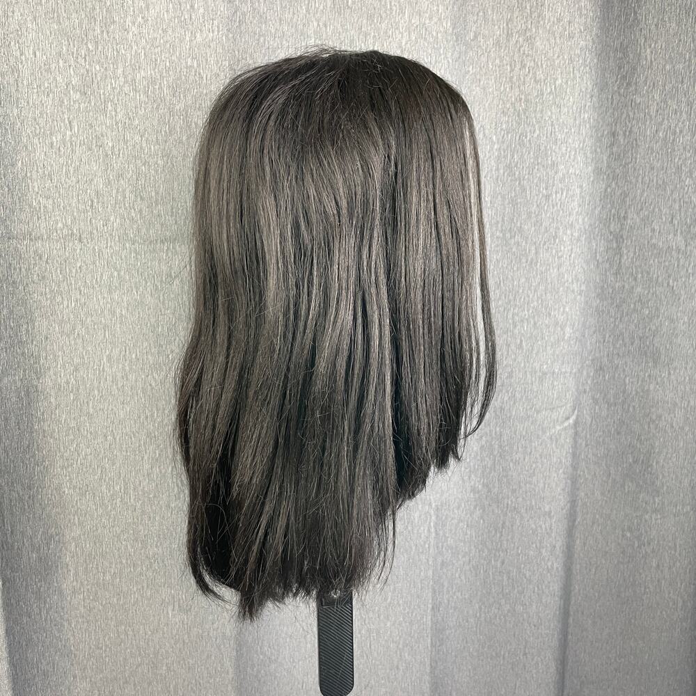 New Born Free Hazelnut Gray Layered Long Straight Hair Wig